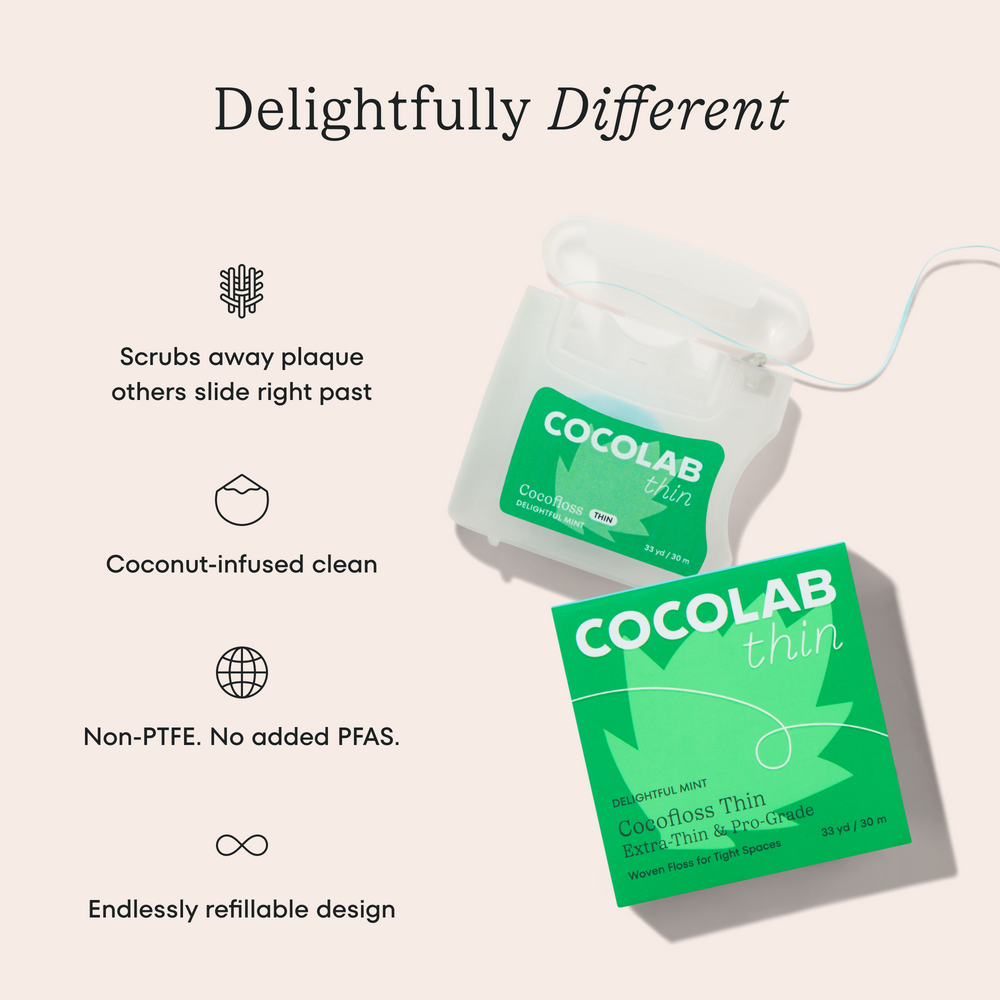 Cocofloss Thin, 33 yd — 20 Pack